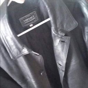 Versace Leather Coat Size Large
